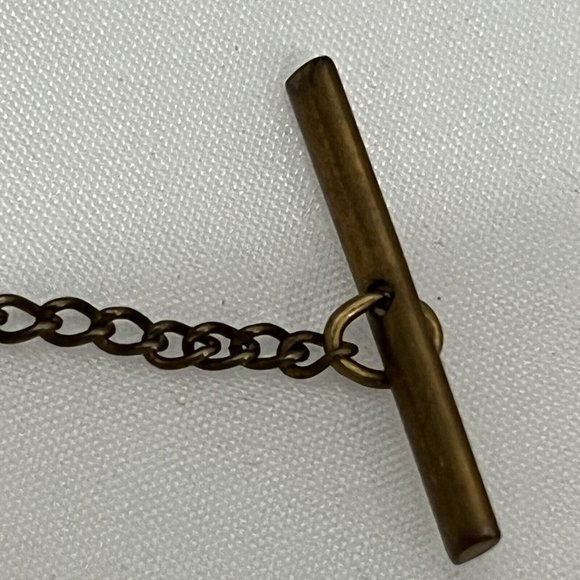 Vintage Gold Tone Winged Angel Tie Tack With Chain Guardian Angel Cherub - Picture 9 of 11